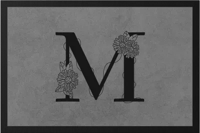 Produktbild von Buchstaben- M  mit Buchstabe Alphabet Monogramm Blumenmotiv Geschenkidee Anfangsbuchstabe