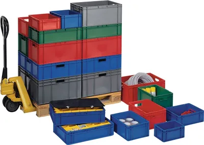 Produktbild von LA-KA-PE Transportstapelbehälter L200xB100xH120mm grün PP Seitenwände geschlossen