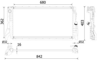 Produktbild von MAHLE CR 2315 000P Kühler Wasserkühler Motorkühler für MINI Schrägheck (F56) Schrägheck (F55)