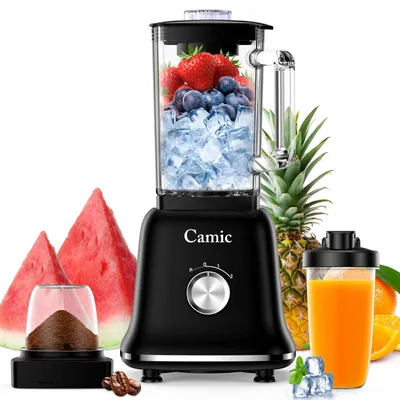 Blender 1200 W, 3-in-1, 1,6 l Glasbehälter, 400 ml Reisebecher