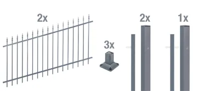 Immagine prodotto di Alberts 511654 Set completo di recinzione, avvitabile, antracite, altezza 100 cm, lunghezza 4 m