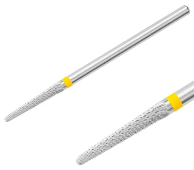 Produktbild von Hartmetallfräser Fräseraufsatz Bohrer Rundkegel Superfein Schleifer Maniküre (gelber Ring)