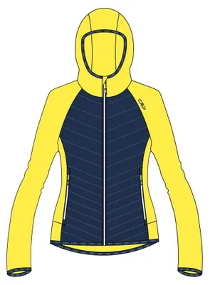 Image de CMP Damen Jacke, veste hybride, capuche fixe, jaune, taille 38