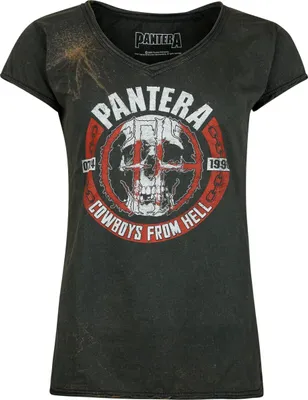 Produktbild von Pantera T-Shirt Damen Skull Circle rost Band-Merch, Bands 100% Baumwolle 3XL