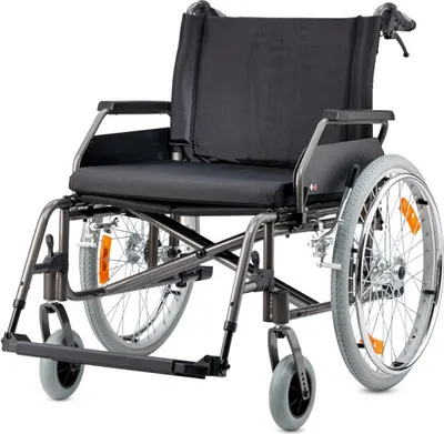 Produktbild von Rollstuhl ECON XXL mit Trommelbremse, PU,anthrazit>>>>SB 65 cm