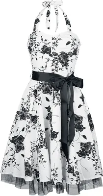 Produktbild von H&R London Mittellanges Kleid Damen Floral Long Dress weiß/schwarz L