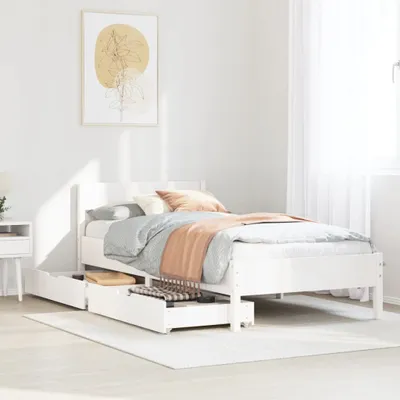 Produktbild von Maison Exclusive - Massivholzbett ohne Matratze Weiß 90x200 cm Kiefernholz
