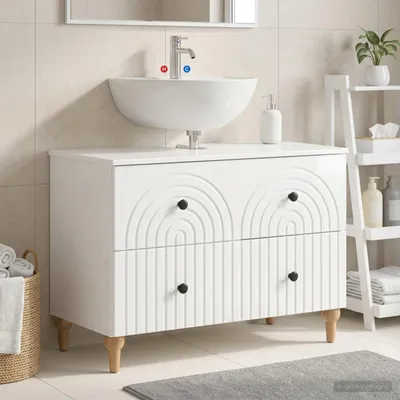 Productafbeelding van Maison Exclusive - Wastafelmeubel ALKMAAR, hoogglanz wit, 82 x 41 x 59 cm