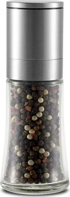 Produktbild von INF 304 Edelstahl & Glas Manuelle Pfeffermühle - 70ml Kapazität