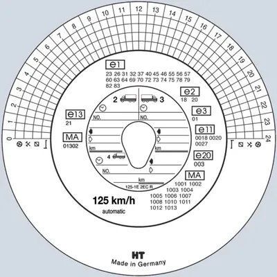 Immagine prodotto di RNK Verlag 3101 Dischi diagrammatici originali HAUG 125 151 (125 km/h automatico), 100 pezzi