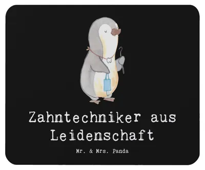 Produktbild von Mr. & Mrs. Panda Mauspad Zahntechniker Leidenschaft - Schwarz - Geschenk, pc mousepad, laptop, mousematte, Mouse Pad