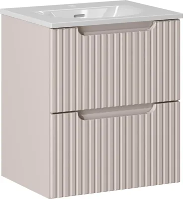 Immagine prodotto di Mobile Bagno 50 Cm Cashmere Con Lavabo Da Incasso Scanalato Moderno