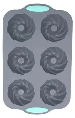 Produktbild von Silikon-Kranzform mit 6 Mulden – Weihnachtsbackform für Cupcakes, Seife, Pralinen – Flexible DIY-Bastelform & Festtagsleckereien