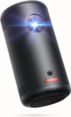 Image de Projecteur Wi-Fi portable avec une résolution de 1080p, 200 lumens ANSI, écran de 120 pouces, Dolby Digital, autonomie de 25 heures