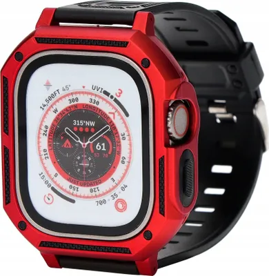 Produktbild von Bizon Armband + Gehäuse Watch Armor für Apple Watch Ultra 2/1 49 mm, Rot