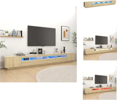 Obrázok produktu pre vidaXL TV skrinka s LED osvetlením Sonoma dub 300x35x40 cm - TV nábytok