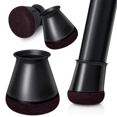 Produktbild von Stuhlgleiter Stuhlfüße Schutzkappen - Silikon - Schwarz - 24 Stück - Rund 13-20 mm