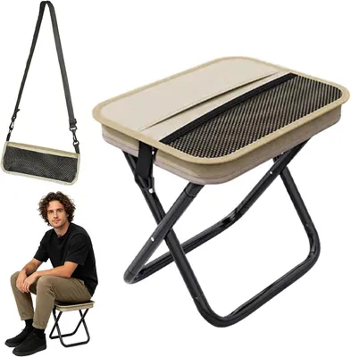 Image de Chaise pliante, dimensions 28 x 26 x 26 cm, capacité jusqu'à 150 kg, idéale pour le camping