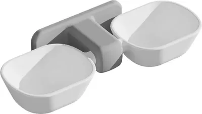 Immagine prodotto di Ciotola per animali domestici doppia ciotola per cibo ciotola per cani gatti ciotola inclinata per ciotola piccola, colore:bianco