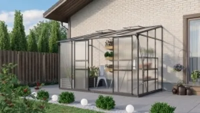Produktbild von Vitavia Anlehn-Gewächshaus "Osiris 6500" schwarz 6,5 m² 6 mm HKP