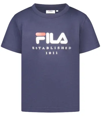 Produktbild von Mädchen T-Shirt Blau aus Baumwolle – Kurzarm, Rundhals, Logo-Druck