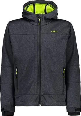 Produktbild von Cmp Kid Jacket Fix Hood B.blue Mel.-Limegreen 116