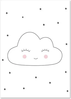 Produktbild von TPFLiving Kunstdruck LW-1057 (OHNE RAHMEN) Poster - Leinwand - Wandbild - Hochauflösender Giclée-Druck, langlebig und hochwertig - I love you - Mond und Wolke - Für Kinderzimmer - Auch im 3er Set - Größe: 20x25cm