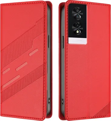 Image de Etui pour TCL 40 NXTpaper 4G, étui portefeuille en cuirPolyuréthaneavec fente pour carte et fonction stand Rot
