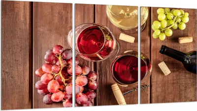 Produktbild von Herdabdeckplatten 3 teilig 30x52 Glaskeramikkochfeld Abdeckung Glas, Wein Holz
