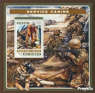 Produktbild von Briefmarken Niger 2016 Mi Block 629 (kompl. Ausg.) postfrisch Begleithunde