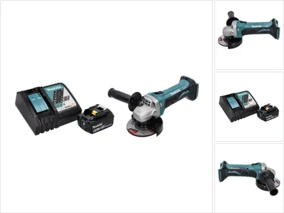 Obrázok produktu pre Akumulátorová uhlová brúska Makita DGA 452 RG1 18 V 115 mm + 1x akumulátor 6,0 Ah + nabíjačka
