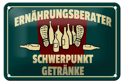 Produktbild von Blechschild Spruch 18x12cm Ernährungsberater Getränke