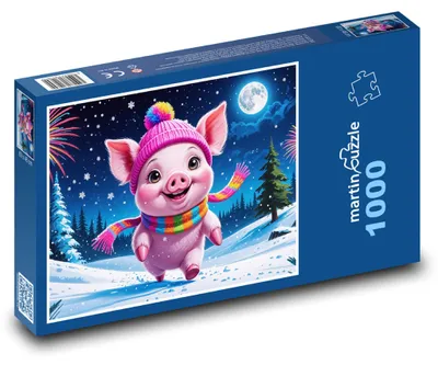 Obrázek produktu pro martinpuzzle - Puzzle 1000 - Vysmáté prasátko na Nový rok