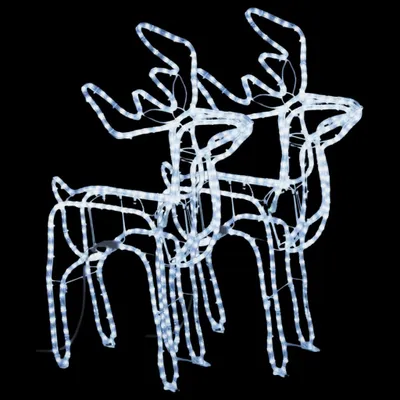 Image de Rennes de Noël 2 pcs Blanc froid 76x42x87 cm