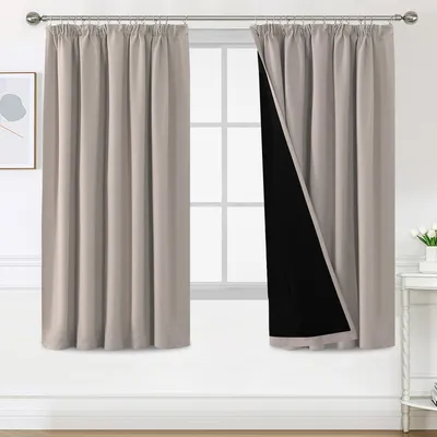 Verdunkelungsvorhänge 2er-Set 140x175 cm Natur Polyester