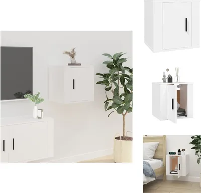 Image de vidaXL Armoire TV murale blanc 40x34,5x40 cm - Meuble TV