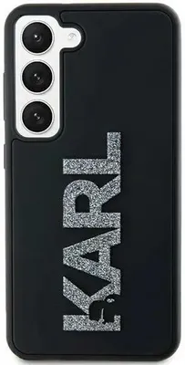Image de Étui pour Samsung Galaxy S23 Ultra - Coque arrière Karl Lagerfeld 3D Rubber Glitter Logo - Noir
