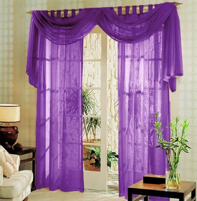 Produktbild von Voile komplett GARDINEN SET 3tlg., Lila, 60999