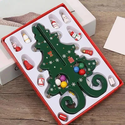 Productafbeelding van Houten kerstboomversiering, 6 stuks, levendig 3D-design, geschikt voor feestelijke decoratie