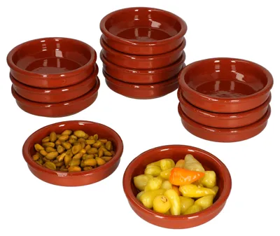 Image de set de 12 coupes en argile Cazuela Ø10,2cm taille XS Marché médiéval Viking
