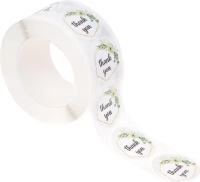 Immagine prodotto di Adesivi floreali di ringraziamento in rotolo 500pz