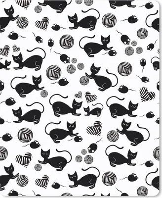 Produktbild von MuchoWow® Mauspad Mousepad Mädchen - Katze - Maus - Muster - Mädchen - Kinder - Kinder - Mädchen 30x40 cm - Mousepads - Maus Mat - Pad - Mausunterlage - Mausmatten