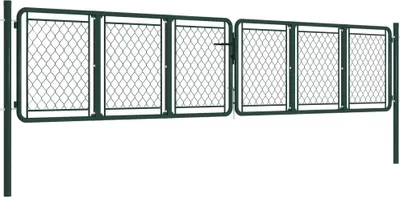 Obrázok produktu pre vidaXL Záhradná brána oceľová 400 x 75 cm zelená