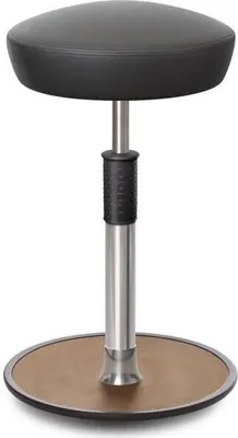Produktbild von Sitz- Stehhocker Free Tall Hutsitz skai Kunstleder Grau chrom /Natur.
