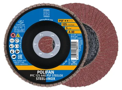 Image de Pferd Disque à lamelles grain 40NK-A diamètre 125mm conique pour métaux / plastique alésage 22,23mm - 67744125