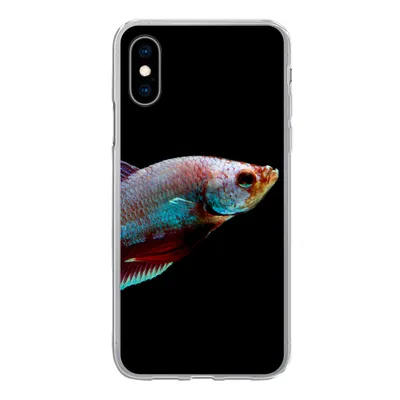 Produktbild von MuchoWow® Handyhülle Schutzhülle Hülle für iPhone X Fische - Tiere - Licht Silikon Softcase Handy Hülle