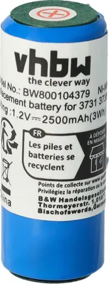 Produktbild von vhbw Akku Ersatz für Braun 3738, 3731 für elektrische Zahnbürste (2500 mAh, 1,2 V, NiMH)