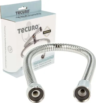 Produktbild von tecuro Metall Agraff Brauseschlauch 0,50 m, doppelt gewickelt, hochglanzverchromt