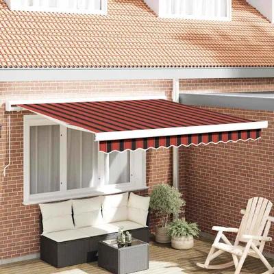 Immagine prodotto di Maison Exclusive - Tenda da sole estensibile rossa e nera 350 x 250 cm