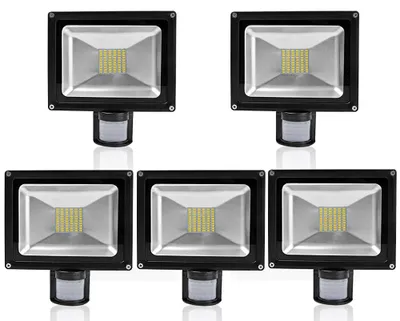 Produktbild von Greenmigo 5x 50W LED Strahler Fluter + Bewegungsmelder Warmweiß warmweiss Objektbeleuchtung Außenstrahler Wandstrahler Flutlichtstrahler Scheinwerfer Gartenlampe IP65 85V-265V